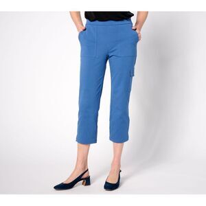 Susan Graver Vibrant Blue Capris with Utility Pockets